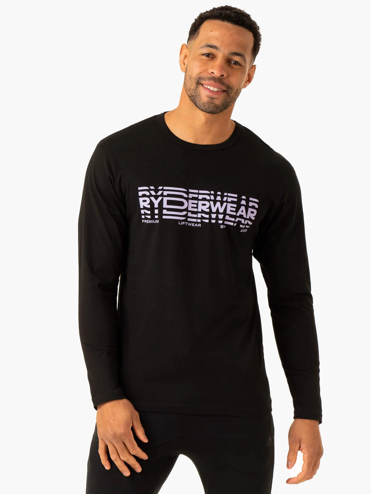Graphic Long Sleeve T-Shirt - Black TearResistant Fabric
