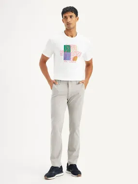 Stretchable Wear Men's Grey Slim Fit Chinos