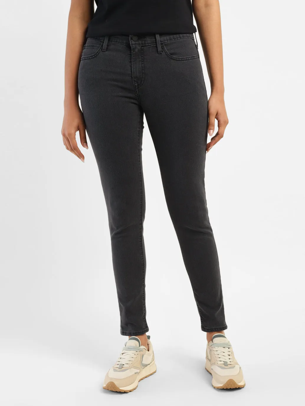 Smart Layer Trend Setter Road Trip Casual Women's 710 Black Skinny Fit Mid Rise Jeans