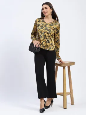 Button-up Classic Fit Madame Golden Leaf Print Shirt