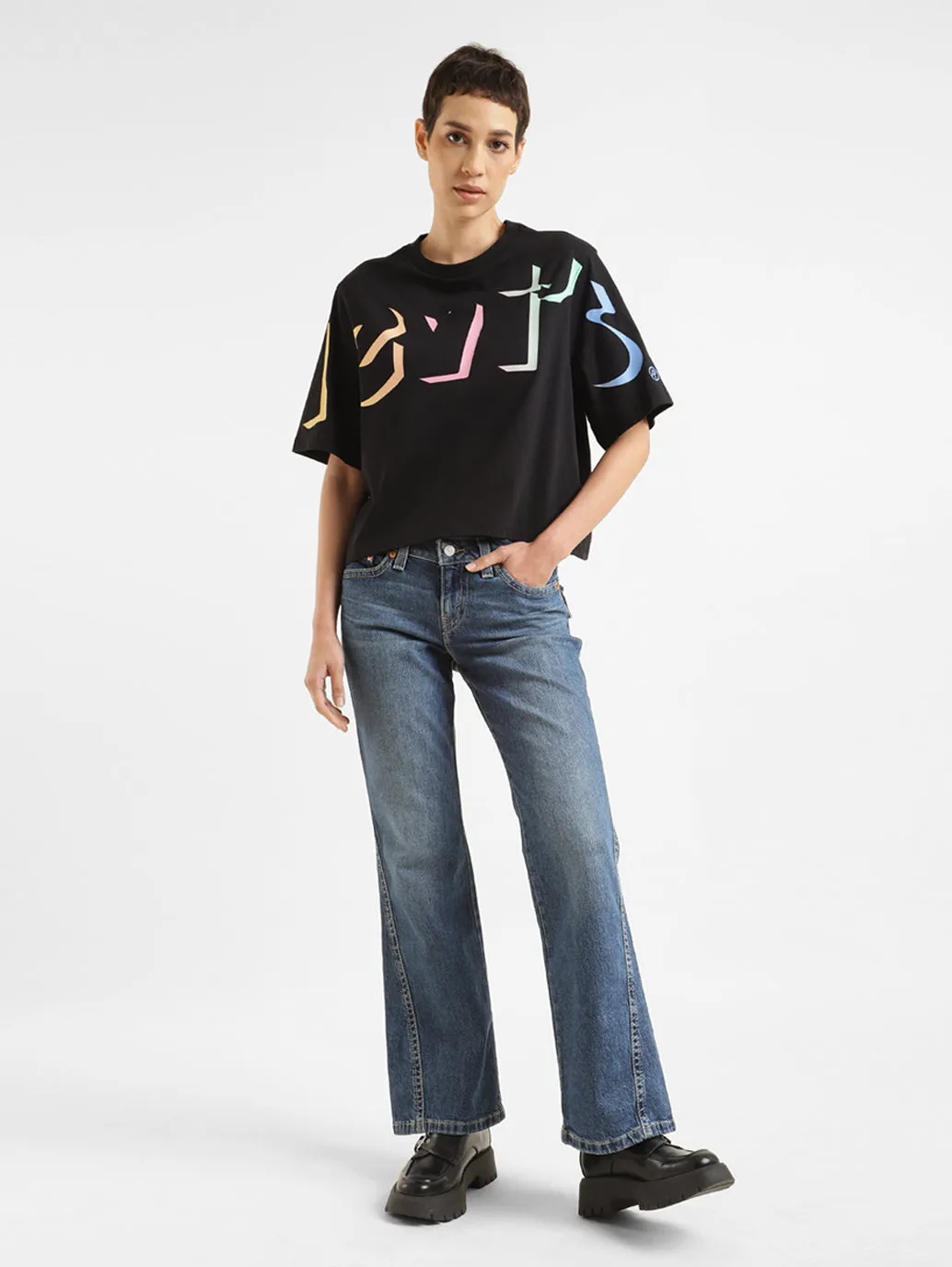 High Quality Bold Look Summer Vibes Women's Blue Naughties Bootcut Fit High Rise Jeans