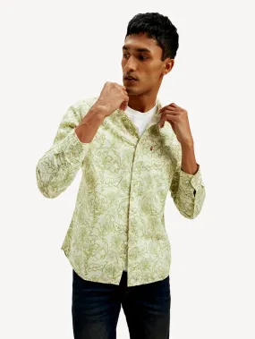 Seasonal Collection Men's Floral Slim Fit Linen Shirt