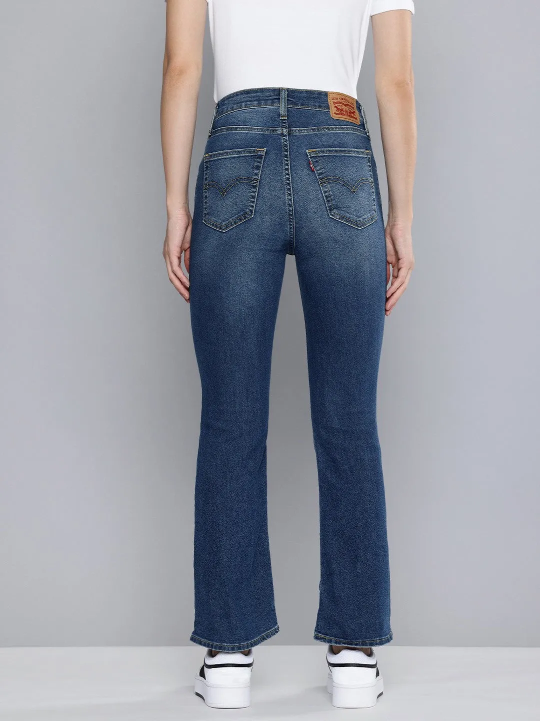 Women's 725 Blue Flared Fit High Rise Jeans Relaxed Cut