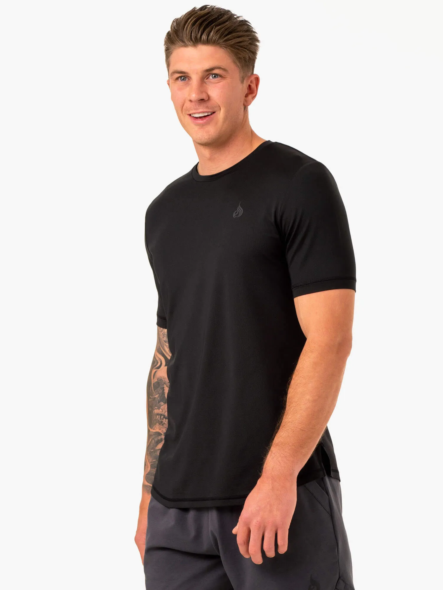 Optimal Mesh T-Shirt - Black Slim Fit Wear Tight Fit