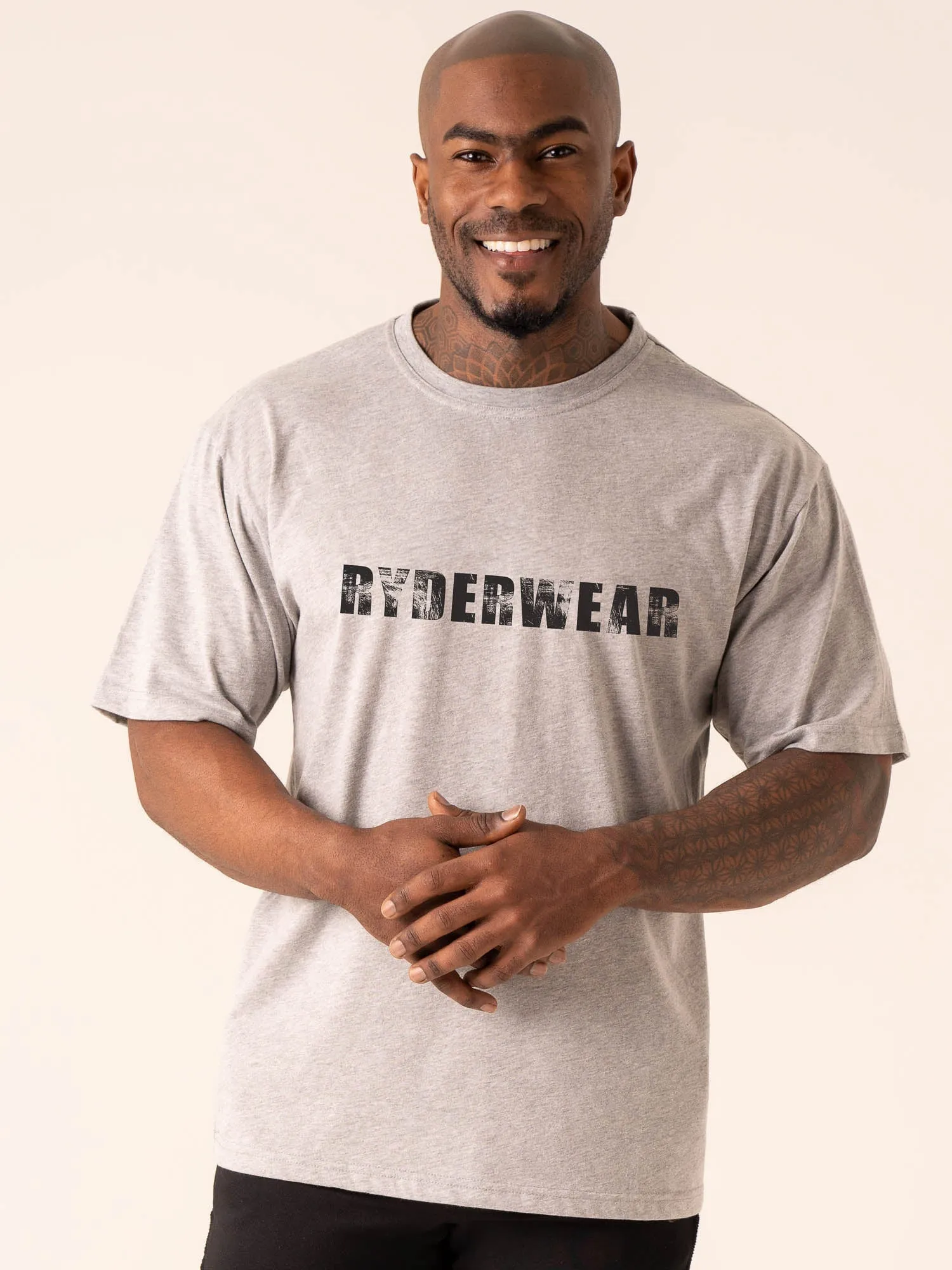 Training T-Shirt - Grey Marl Anti-pilling Durable Ribbed Hem