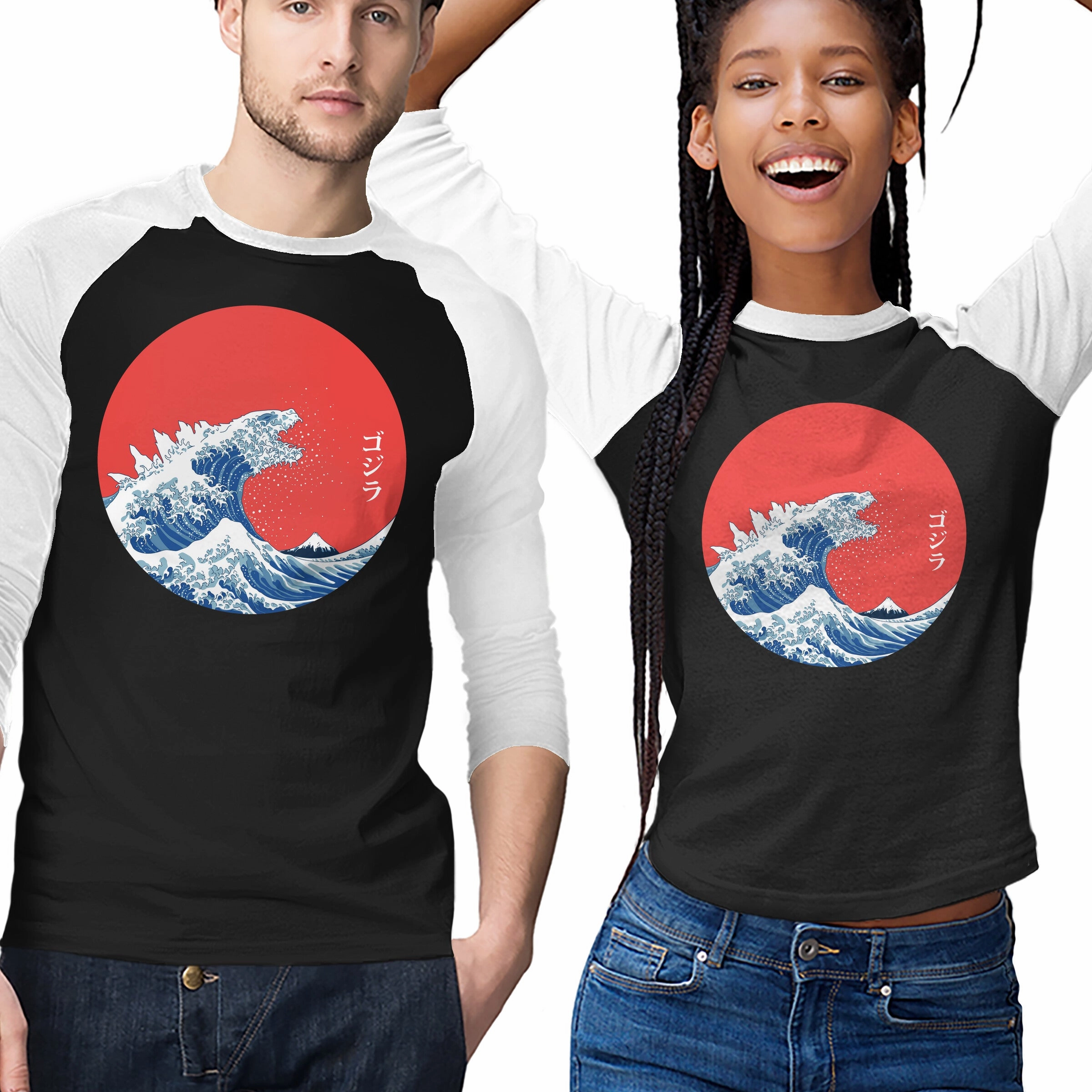 Hokusai Gojira-Variant casual outing Effortless Fashion