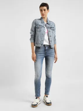 Modern Minimalist Rainy Day Women's 711 Blue Skinny Fit Mid Rise Jeans