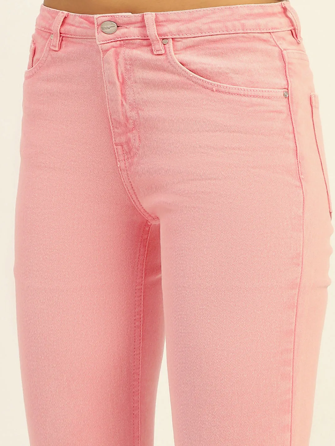 Fashion Essential Madame Mid Rise Cotton Pink Denim