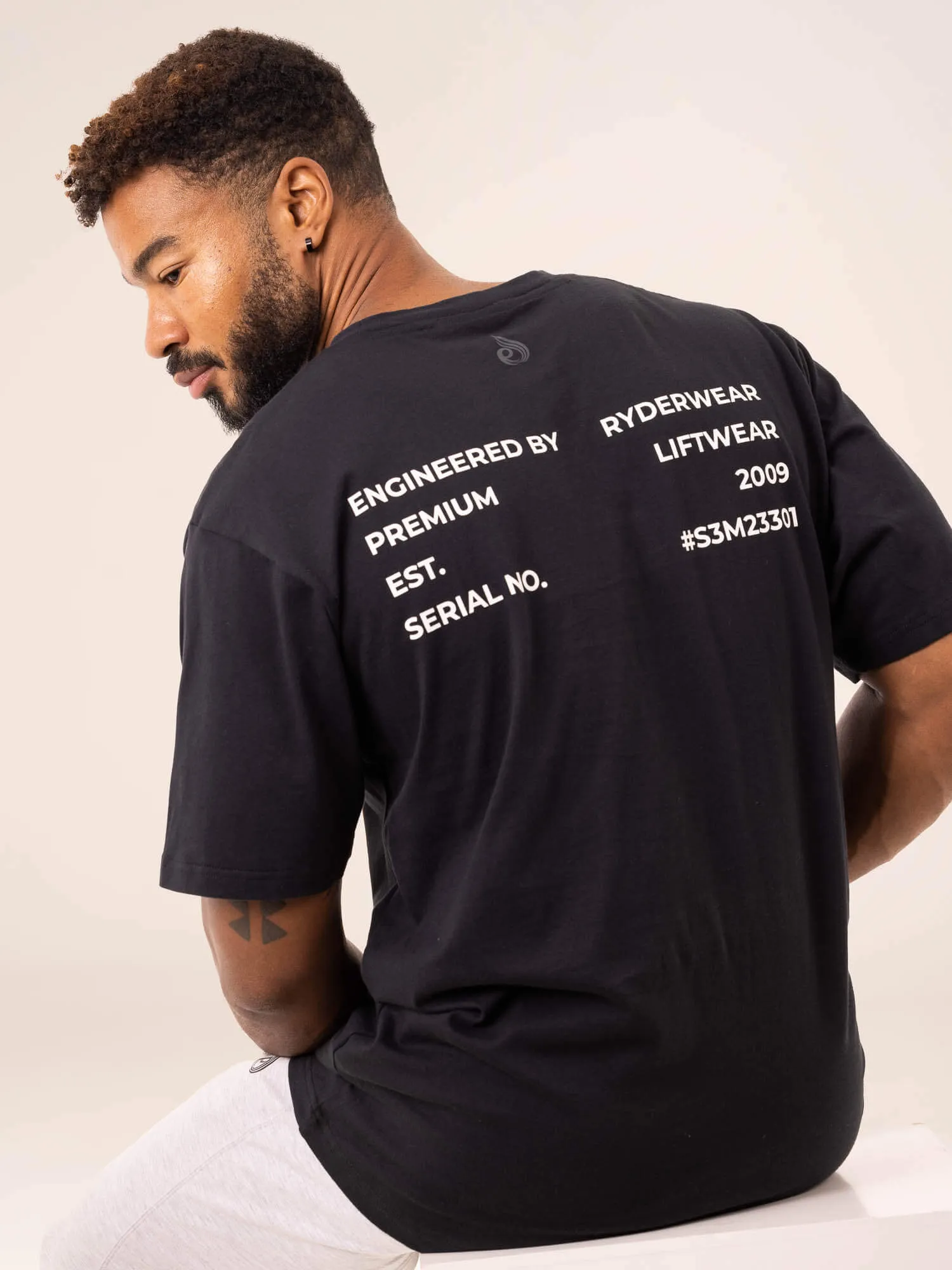 School Uniform Industry Oversized T-Shirt - Black