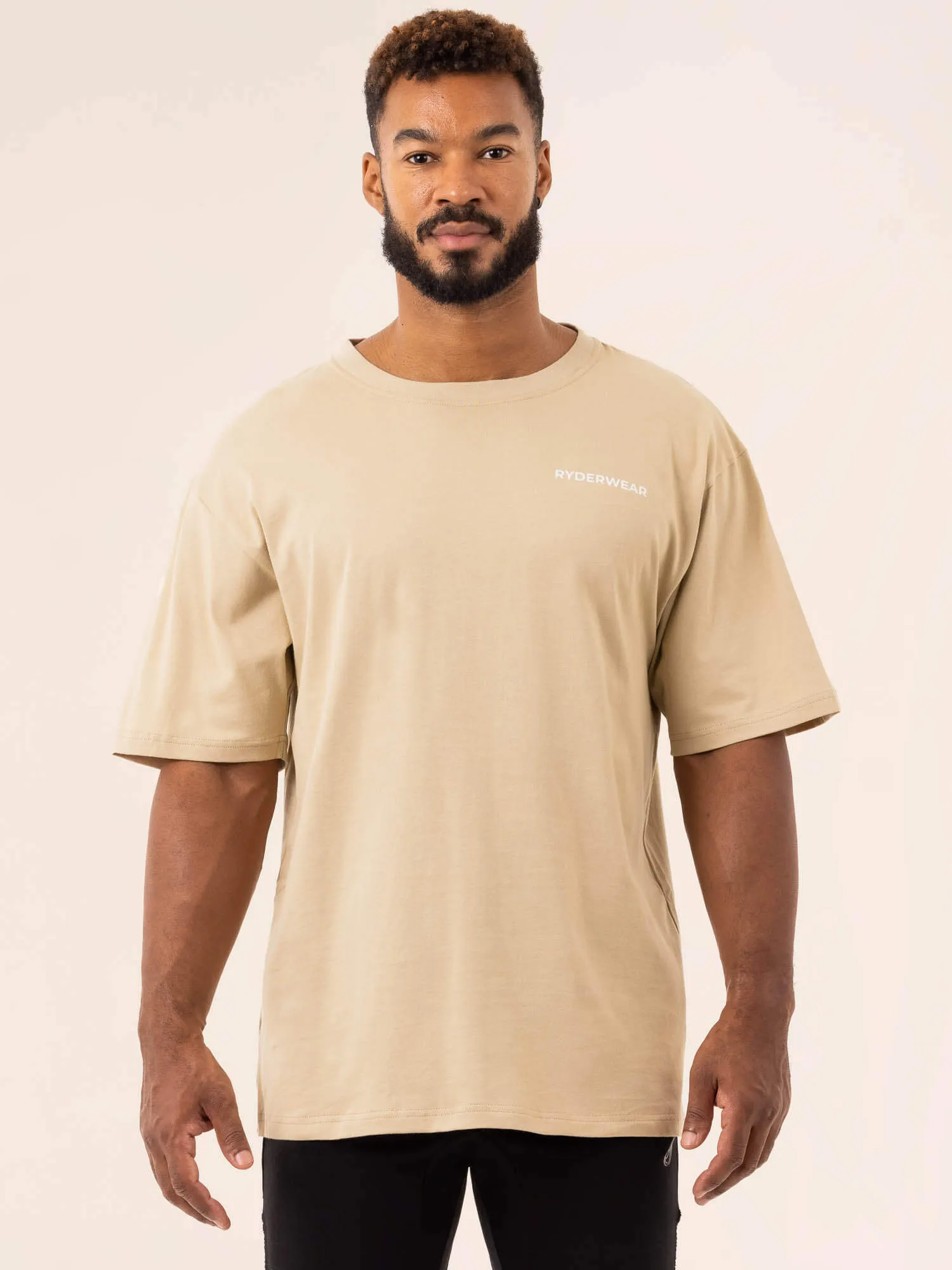 Trendy Fabric Modern Smart Industry Oversized T-Shirt - Sandstone