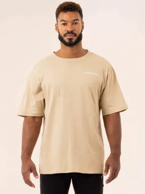Trendy Fabric Modern Smart Industry Oversized T-Shirt - Sandstone