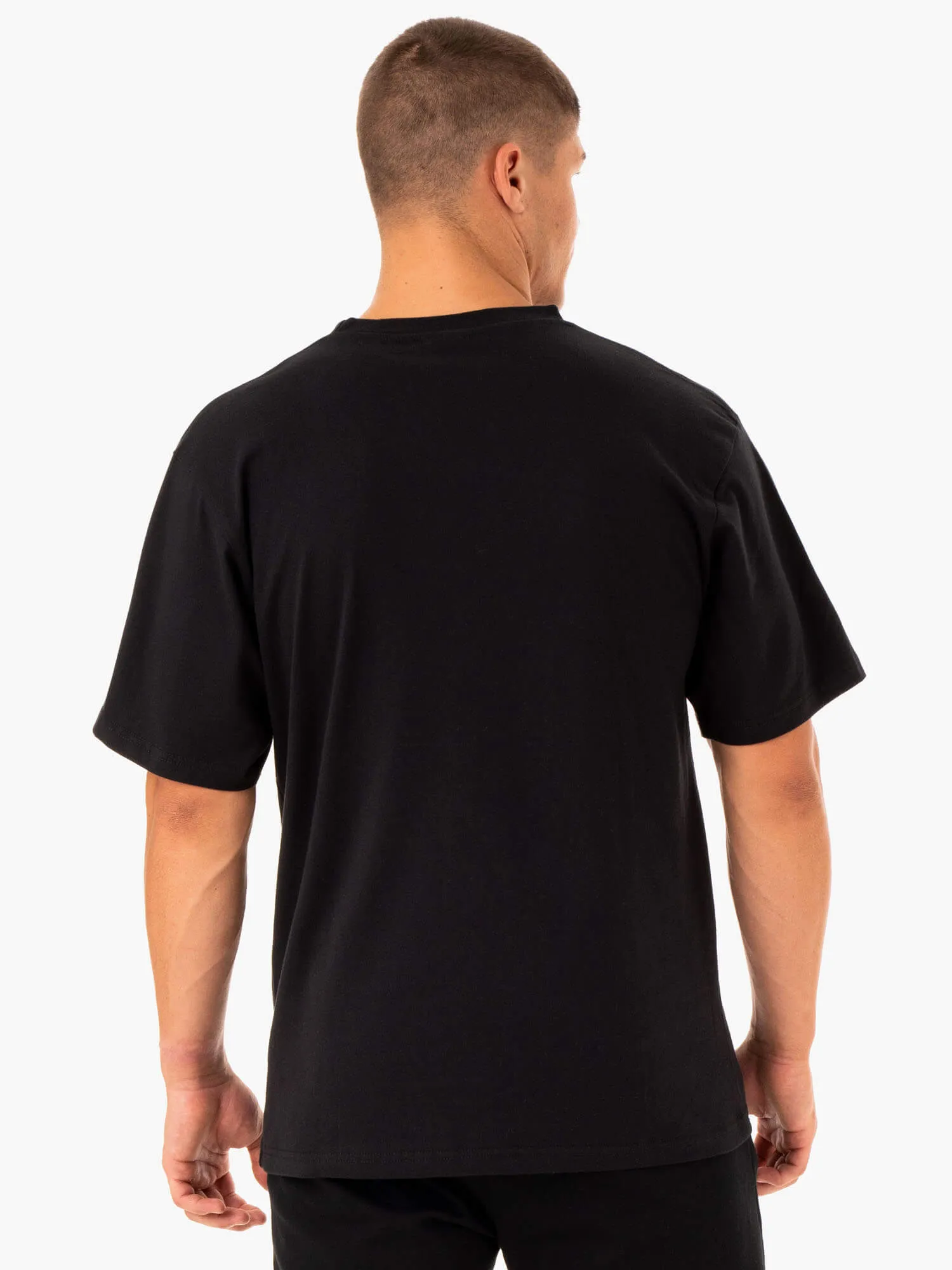 Elastic Fit Oversized T-Shirt - Black