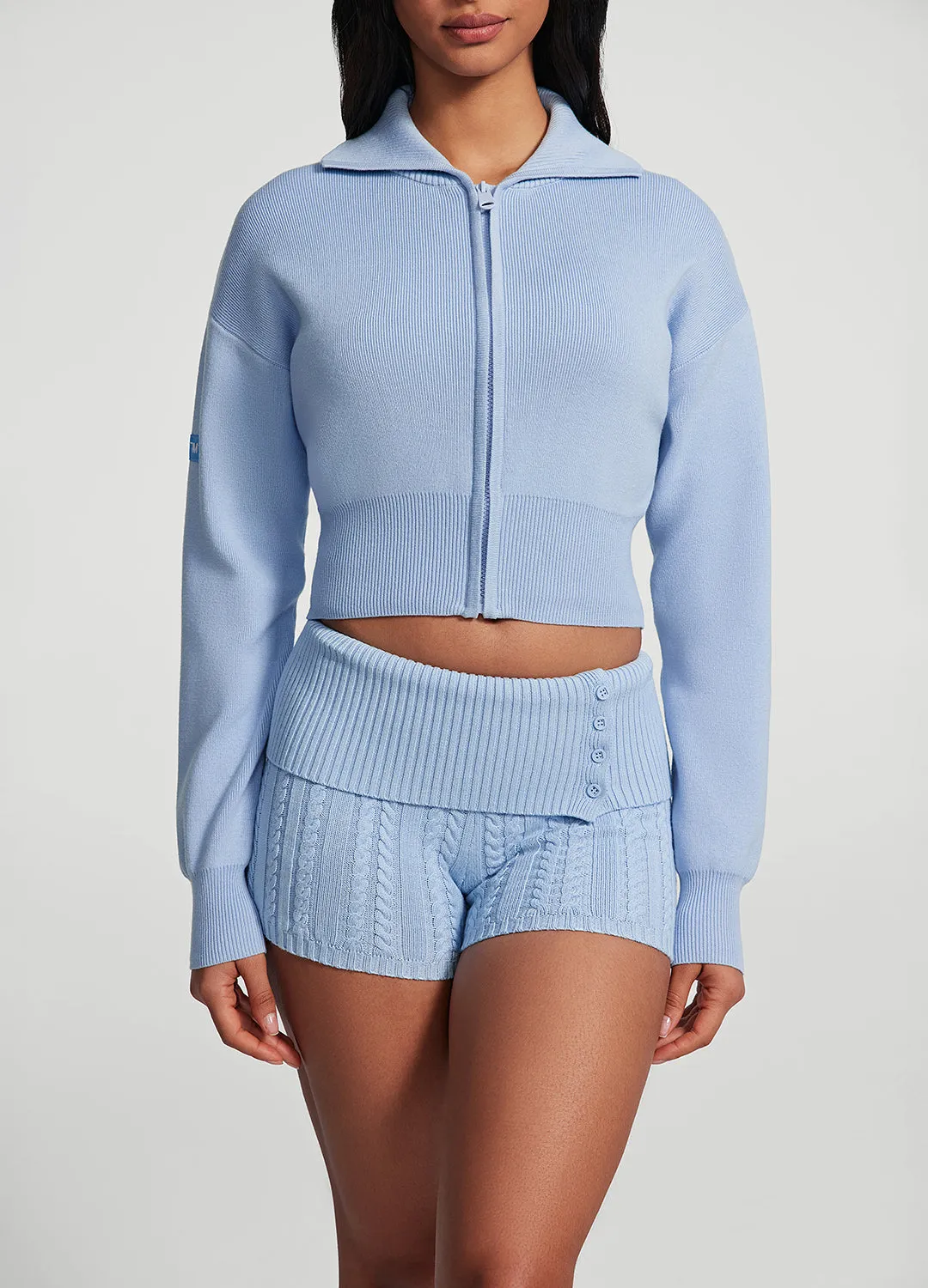Weather Adaptive Ventilation Knit Cropped Zip-Up Jacket