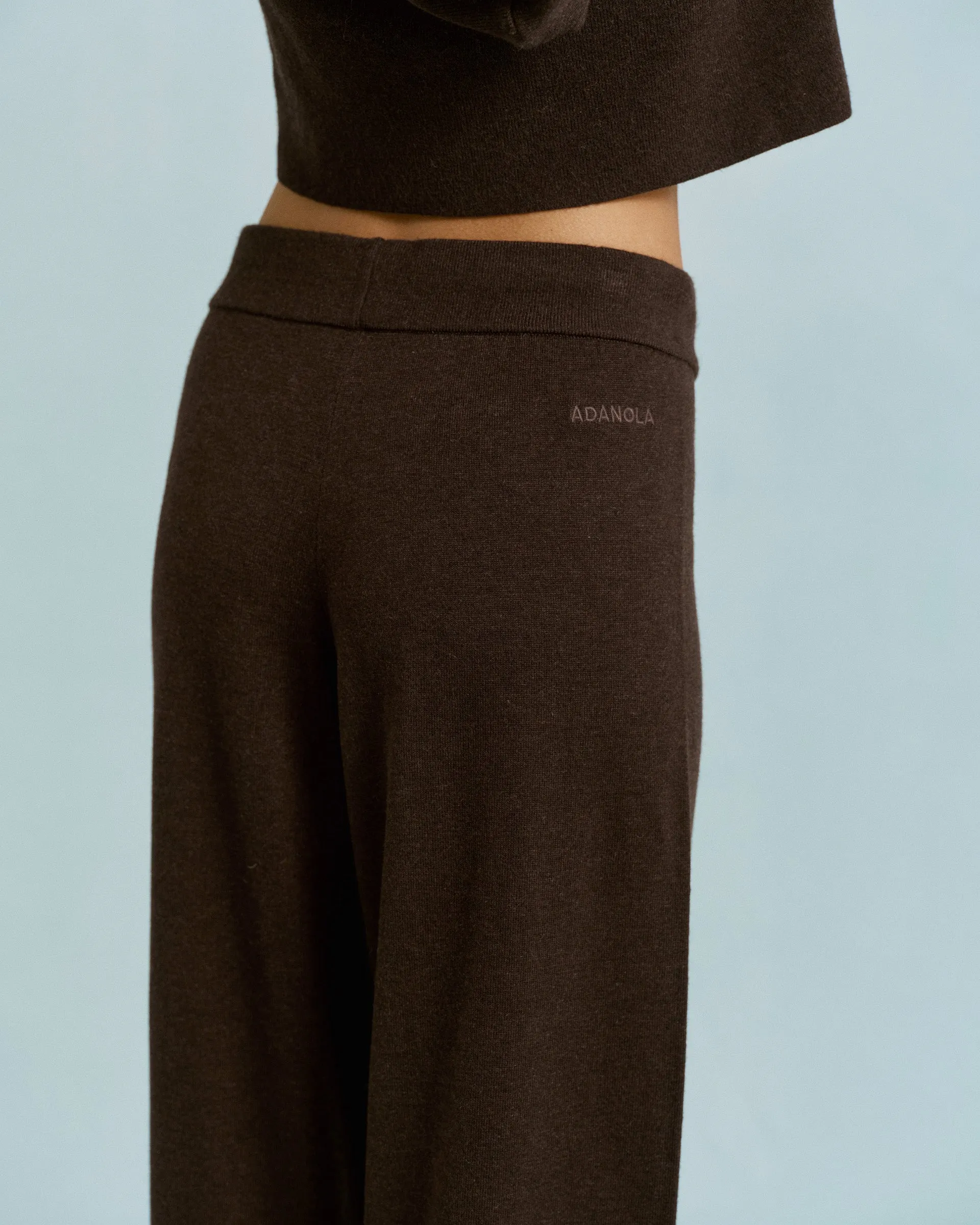 Knit Straight Leg Trousers - Coffee Bean City Wear