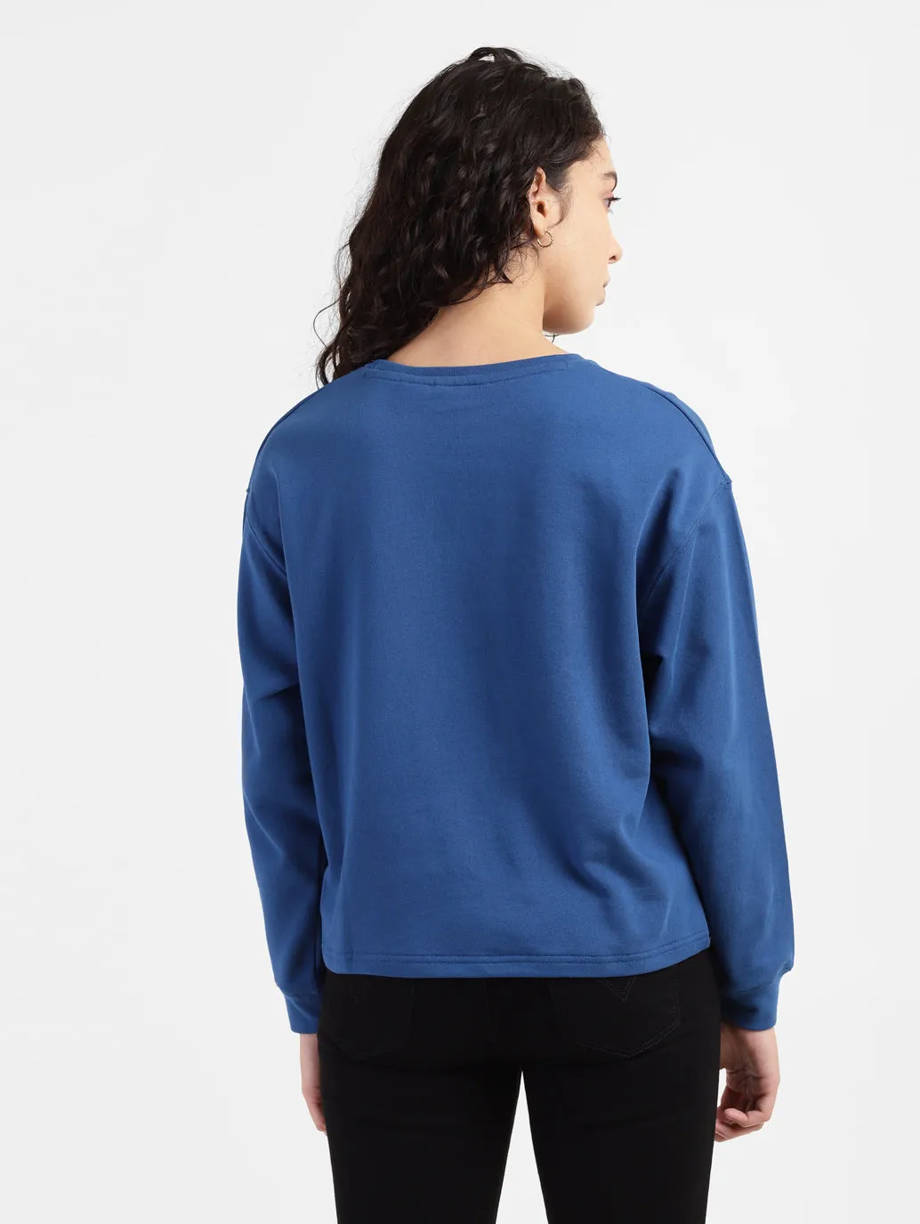 belt accents Women's Brand Logo Round Neck Sweatshirt