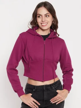 Madame Crop Plum Corset Sweatshirt Soft Texture