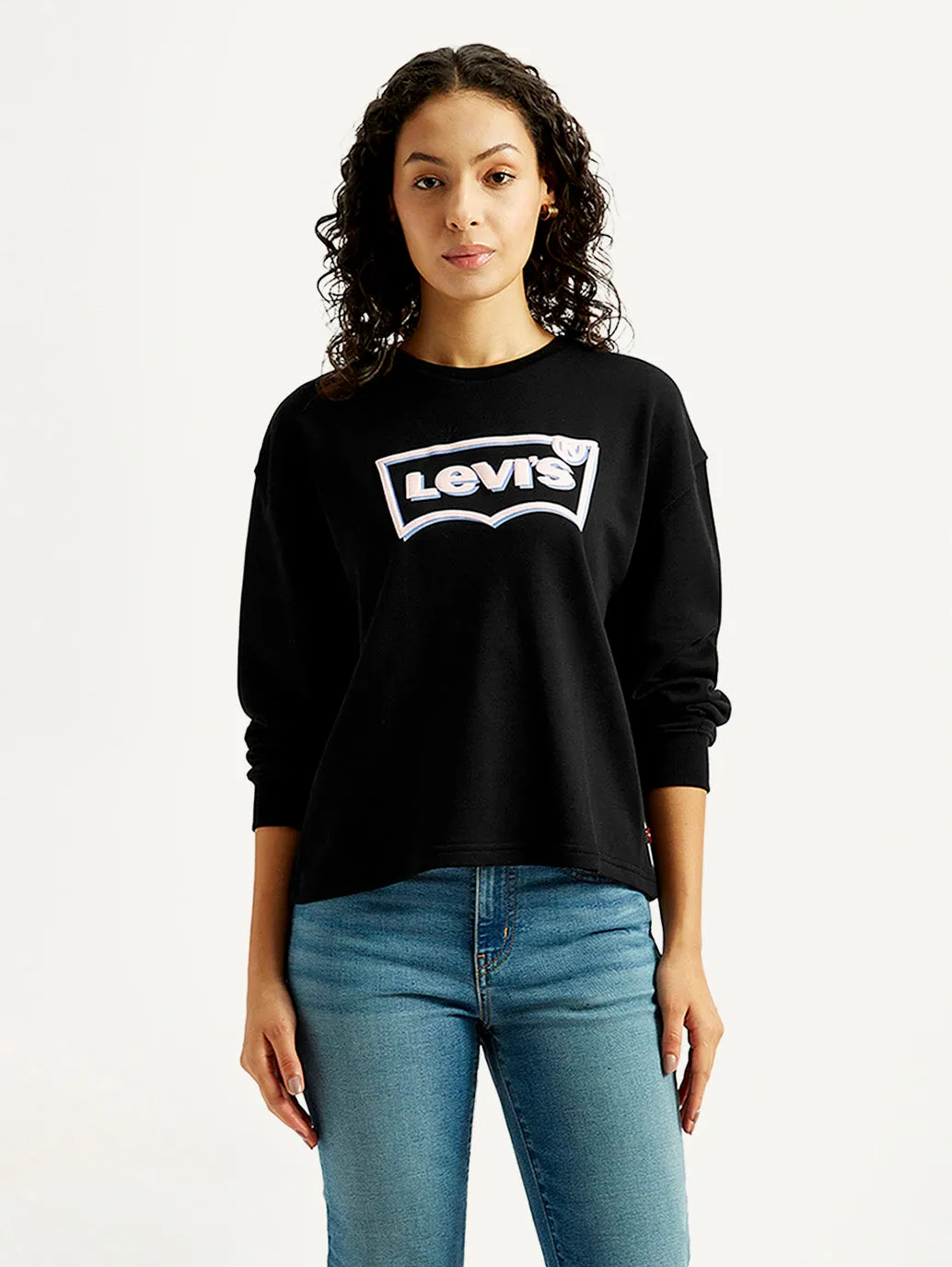 Street-Ready Look product customization flexibility Women's Brand Logo Crew Neck Sweatshirt