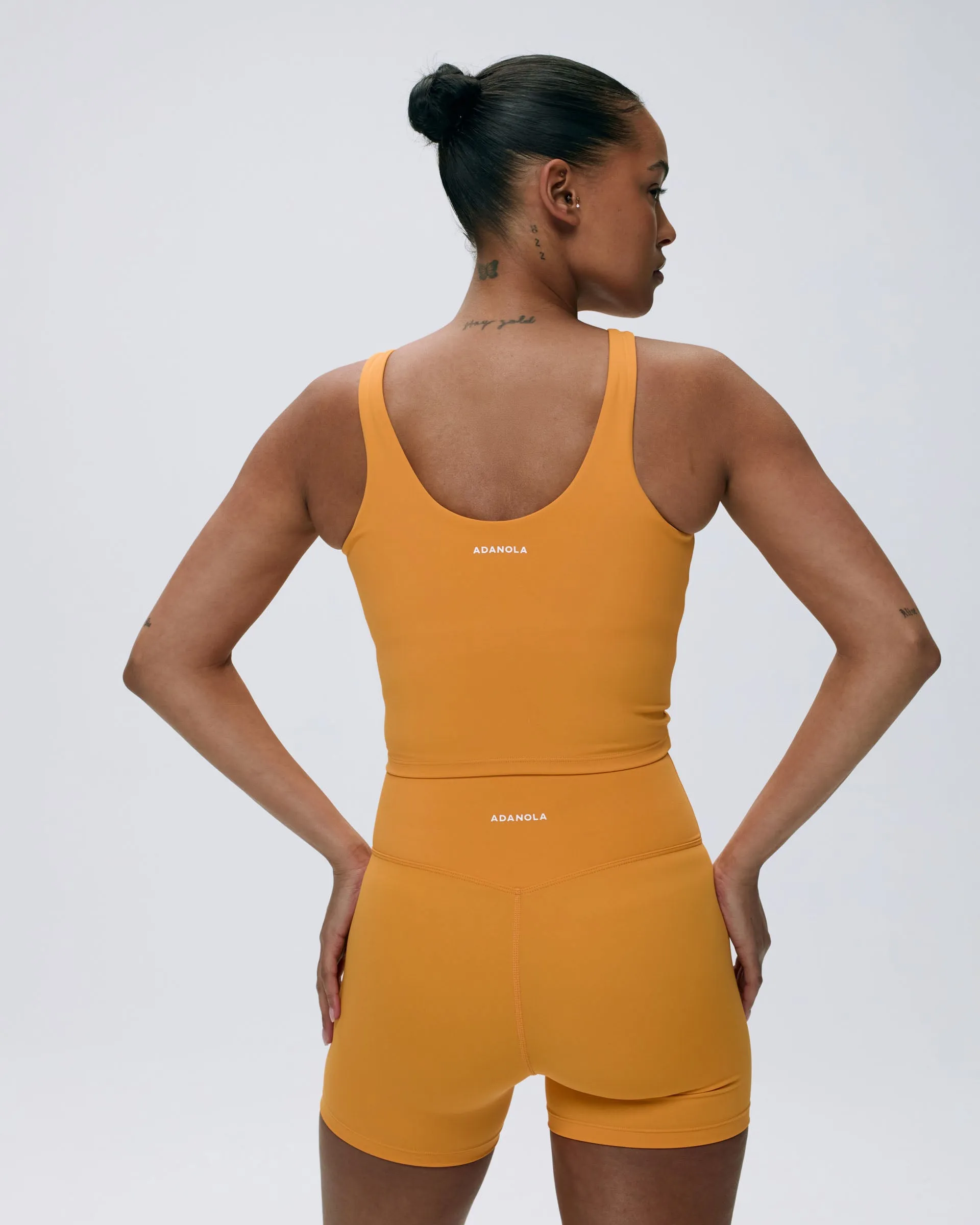Ultimate Ultra Crop Shorts - Mango Orange Anti Odor Athletic Vibe