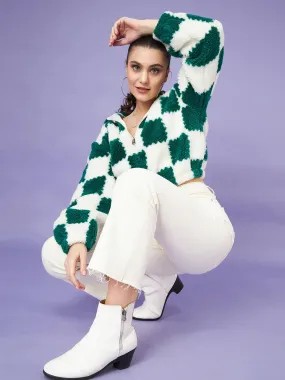 Madame Colour Blocked Bottle Green Sweatshirt Bright Colors Thin