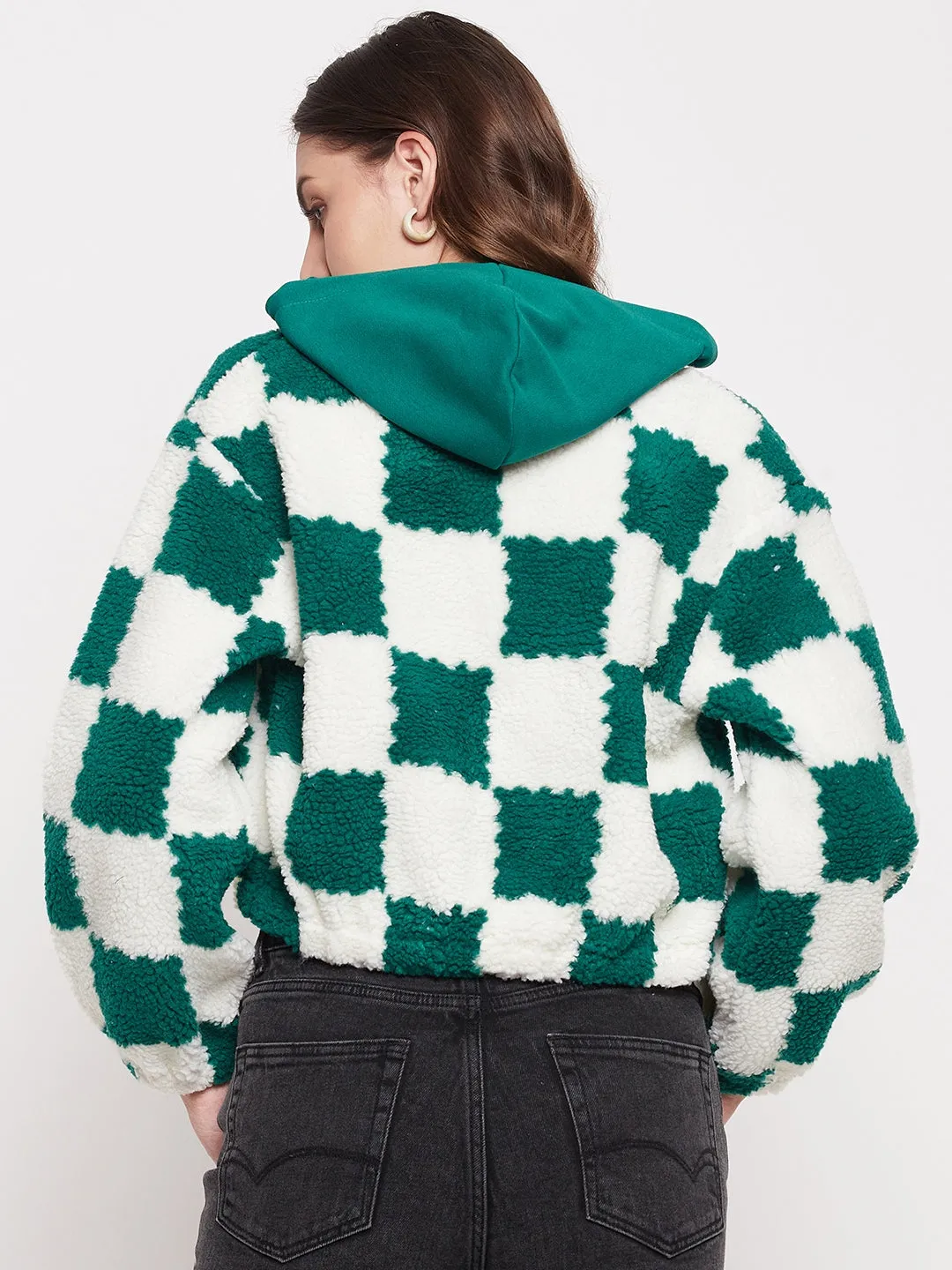 Madame Colour Blocked Bottle Green Sweatshirt Classic Bold