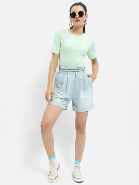 Madame Embellished Typography Mint Regular T-Shirt men's clothing easy to pair