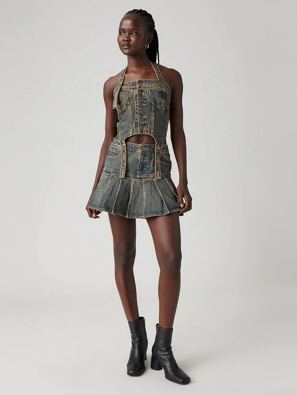 Levi??s? x ADSB Andersson Bell Pleated Skirt Roll Up Hem