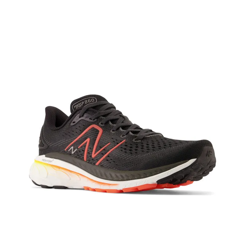 Fresh Foam X 860v13 - Black with Neon Dragonfly and Hot Marigold - Men's fartlek - run shoes Rainy running shield