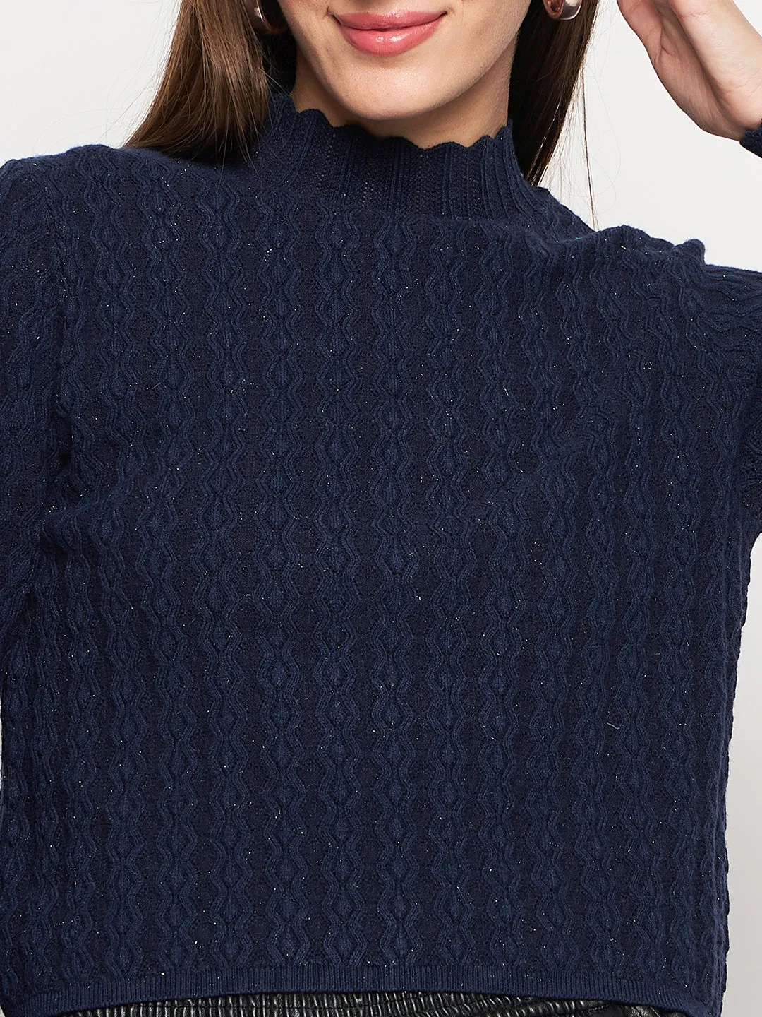Relaxed Wear Madame Navy Pull-On Sweater