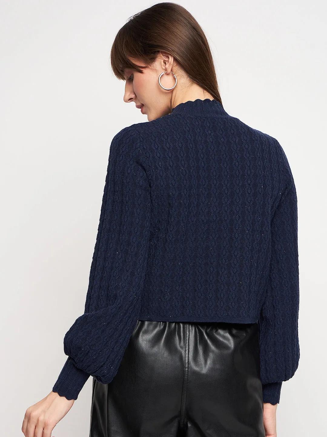 Madame Navy Pull-On Sweater Effortless Fashion Smart Layers