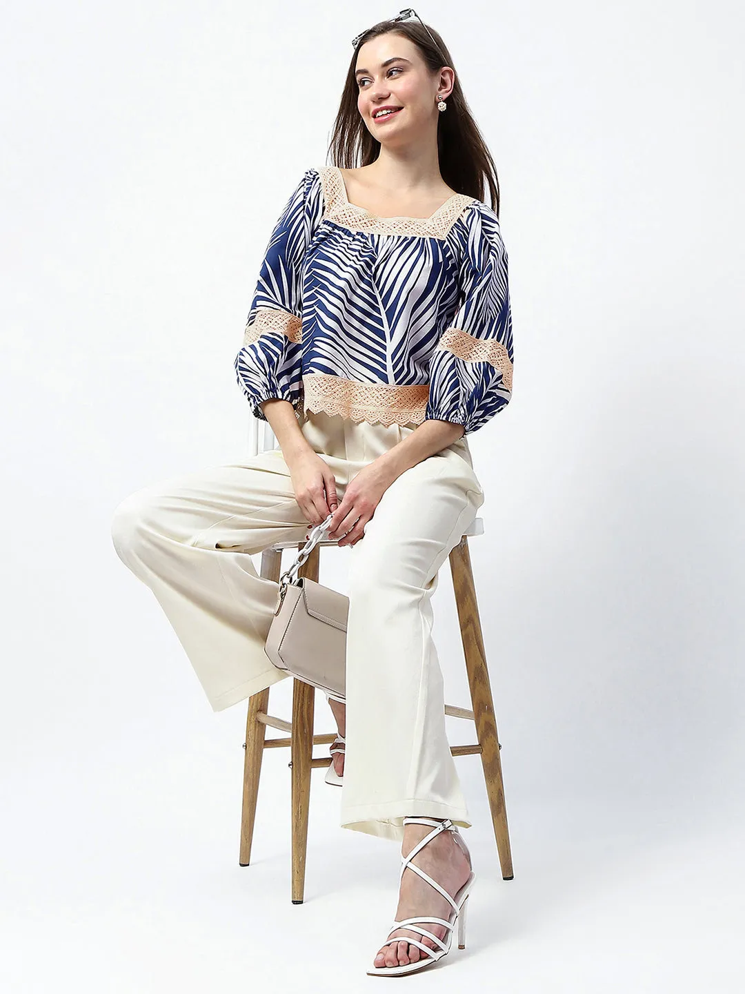 MachineWashable Practical Look Madame Pleat Detailed Off White Gurkha Trousers