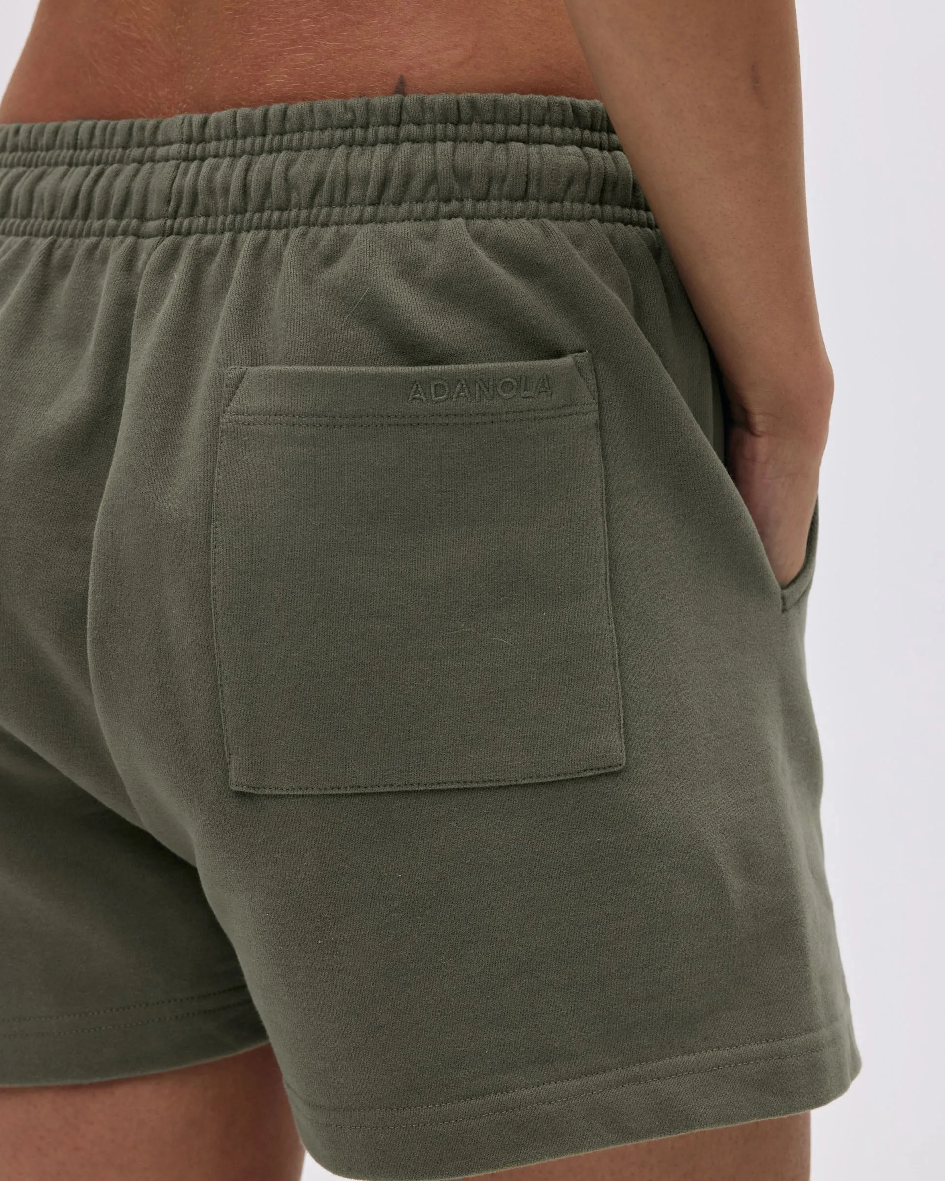 Branded Sweat Shorts - Olive Green shrink - resistant scarf