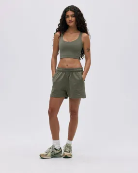 Branded Sweat Shorts - Olive Green runners Active Days