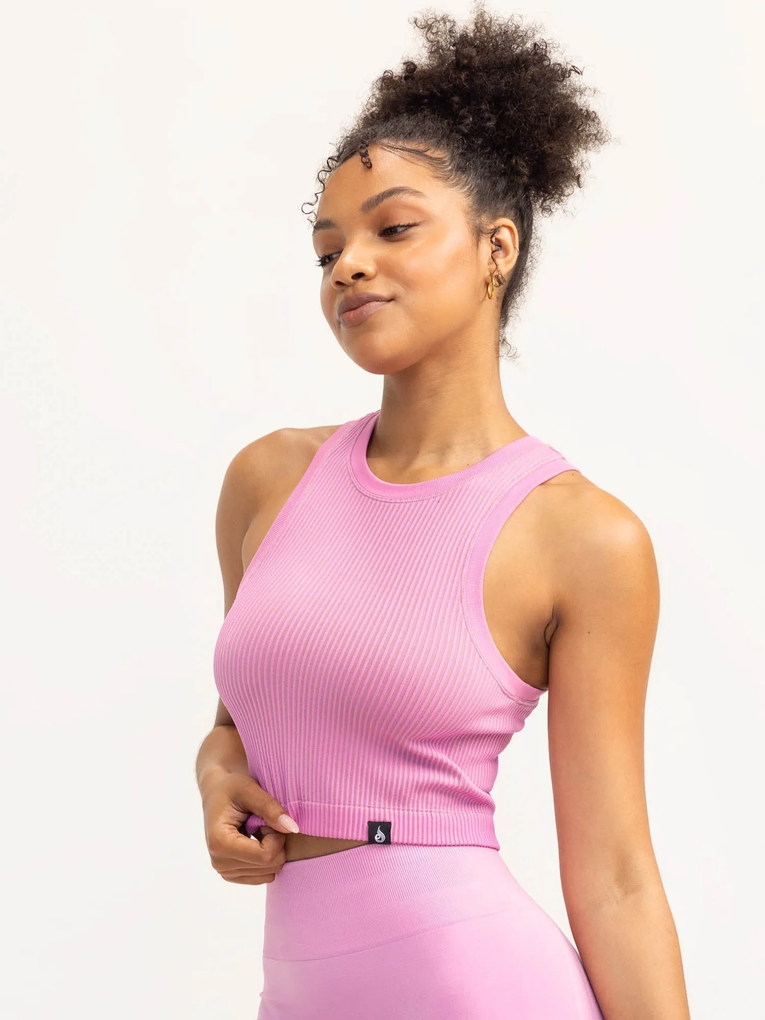 LowProfileDesign Modular Layering System Lift 2.0 Rib Seamless Tank - Musk Pink/Tan