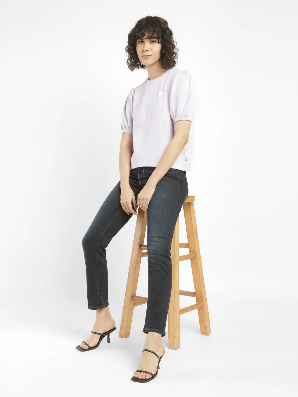 Body Friendly High-waisted Women's 312 Dark Blue Straight Fit Mid Rise Jeans