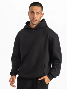 Simple Detail Ripstop Technology Unisex Hoodie - Black