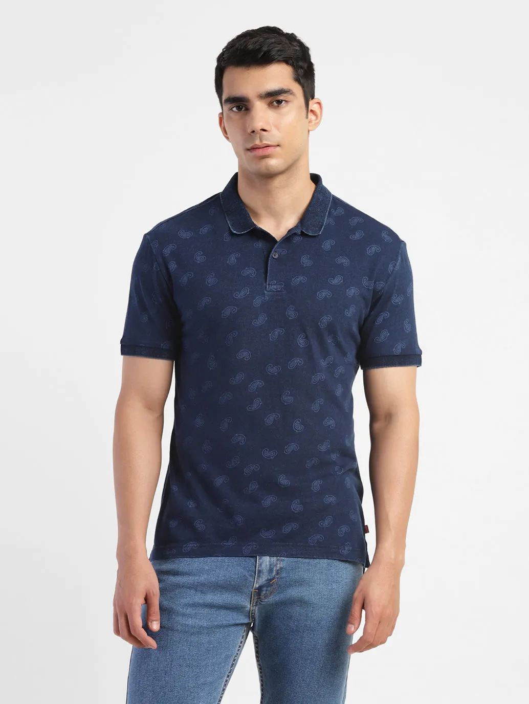 WrinkleResistant Finish Men's Paisley Print Polo T-shirt