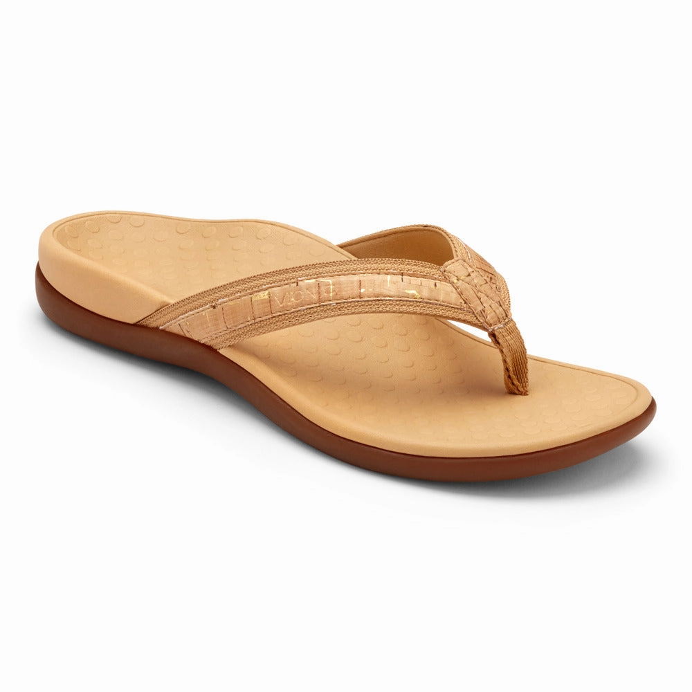 Tide II Sandal - Gold Cork Chic Flip-flops for Men Non Marking Tread