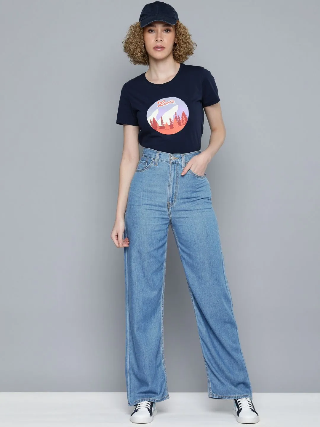 Women's Indigo Baggy Fit High Rise Jeans Nature Lover Outdoor Adventure Autumn Days comfortable option