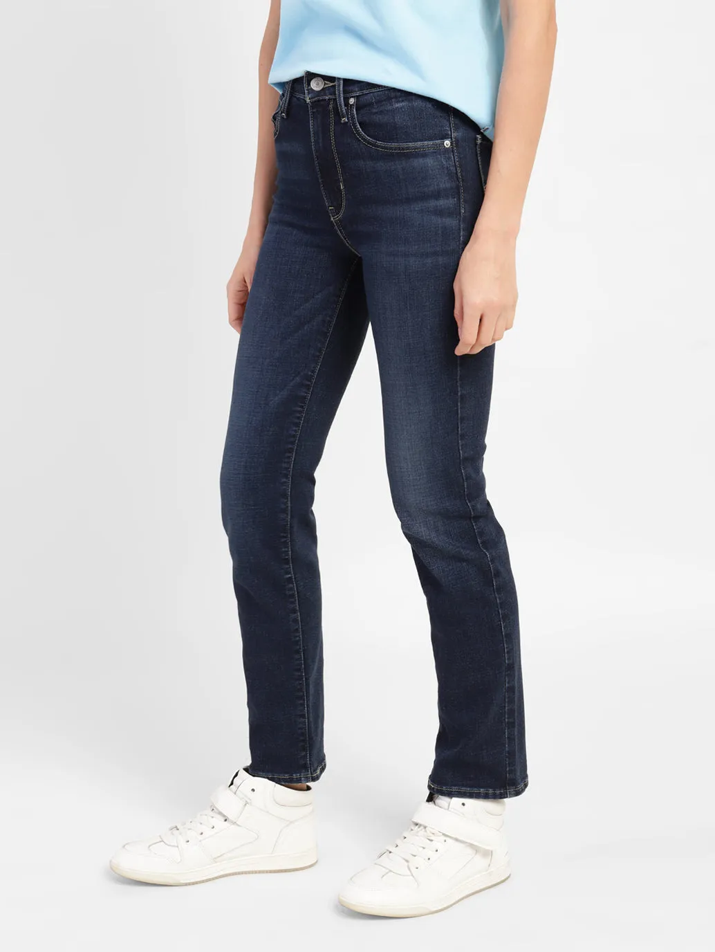 Clean Style Women's 724 Indigo Straight Fit High Rise Jeans