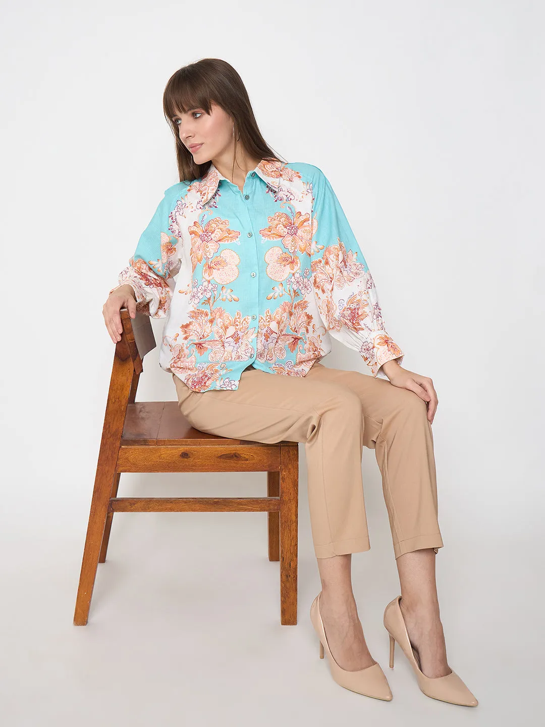 Madame Alex Waist Belt Detail Solid Beige Trousers Thermal Regulating Fabric HeatRegulating