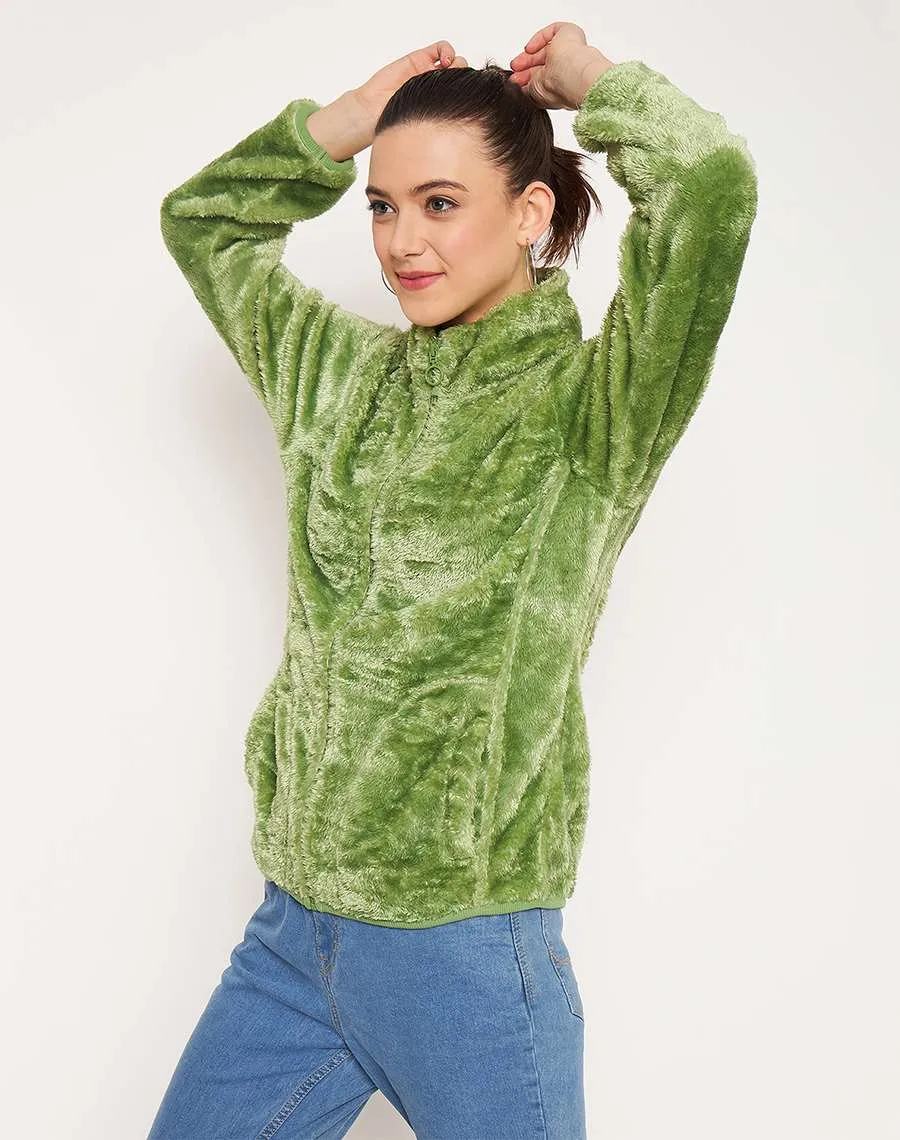 windproof Bold Print Madame Applegreen High Neck Sweatshirt