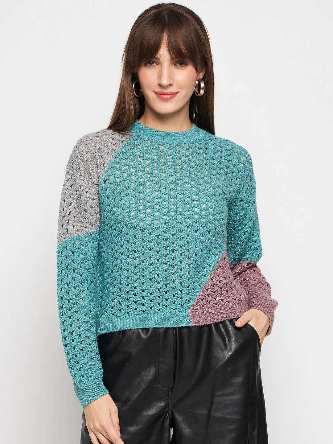 Madame Aqua Pointelle-Knit Jumper Essential Warmth