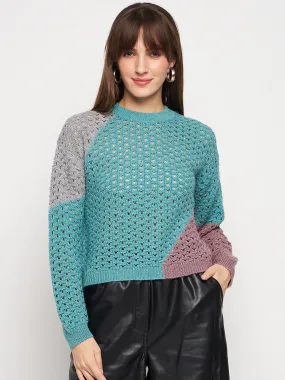 Madame Aqua Pointelle-Knit Jumper Essential Warmth