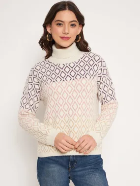 Cozy and Versatile Warm Look Madame Beige High Neck Sweater