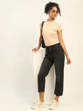 Madame Black Boyfriend Fit Cotton Denim Relaxed Design Style Couple Look Athlete Fit Festival Outfit