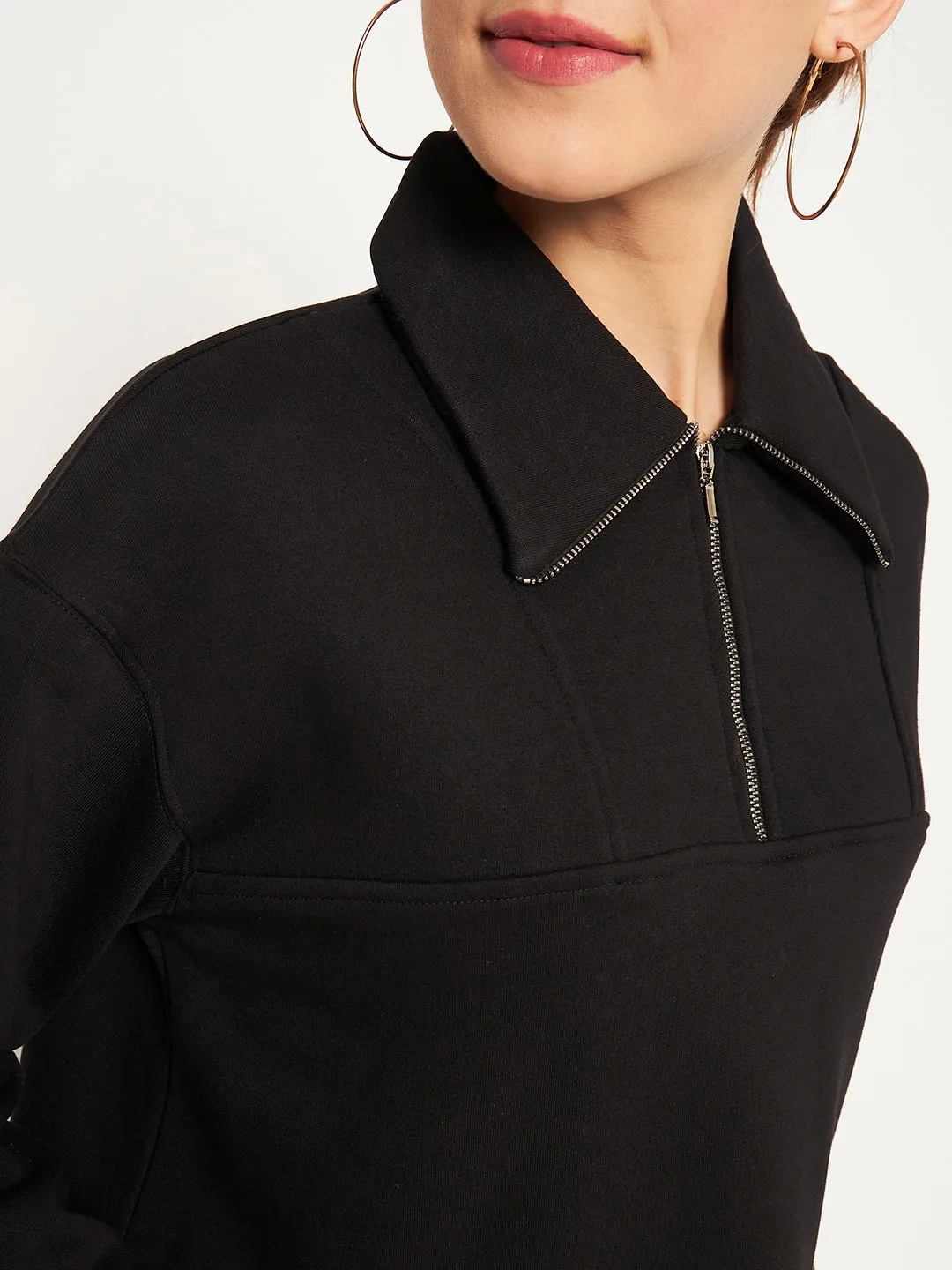 Madame Black Disney Pint Sweatshirt Contrast Stitching