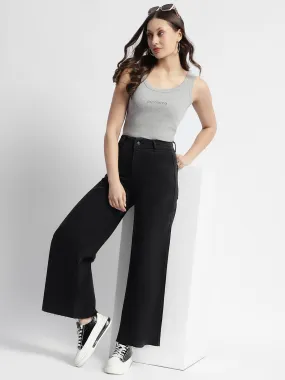 Madame Black Wid Leg High Rise Jeans Smart Tailoring