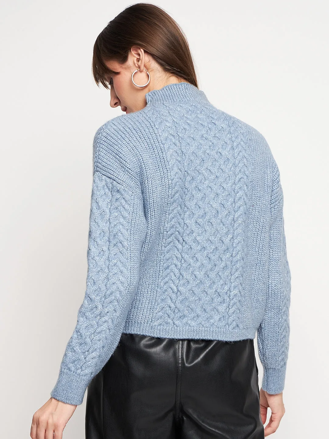 Madame Blue Knit Pullover Effortless Comfort Everyday Comfort