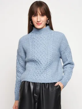 Madame Blue Knit Pullover Moisture Wicking Knit