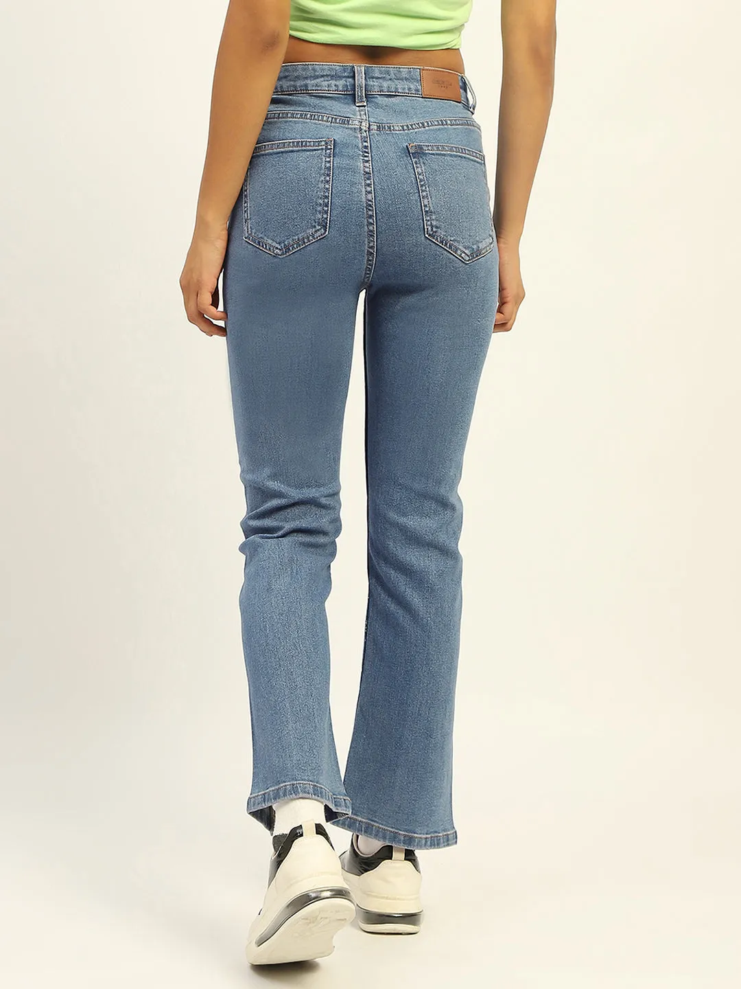 Madame Blue Straight Fit Cotton Denim Low Impact Processing